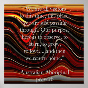 Dream Time Aboriginal-ordspråk Poster