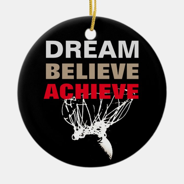Dream Tro Achieve Basketball Julgransprydnad Keramik (Framsidan)