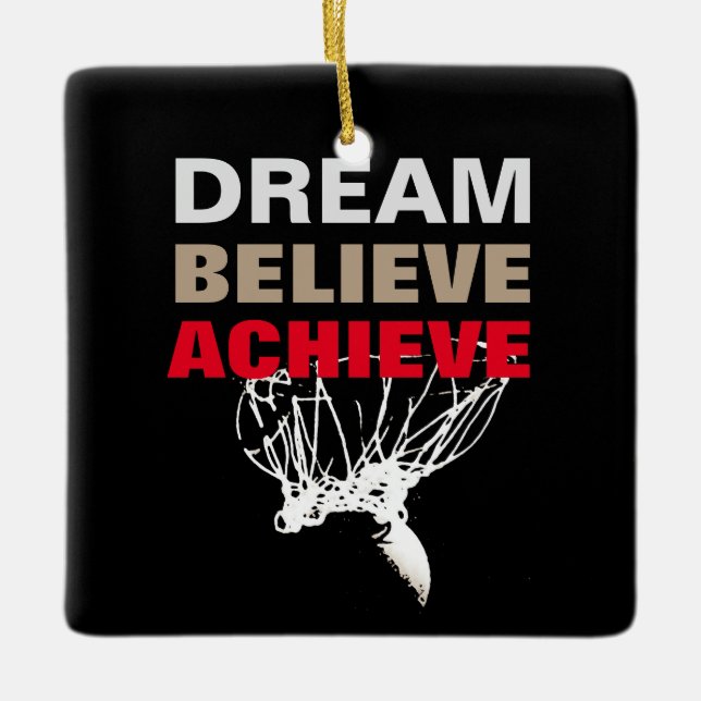Dream Tro Achieve Basketball Julgransprydnad Keramik (Framsida)