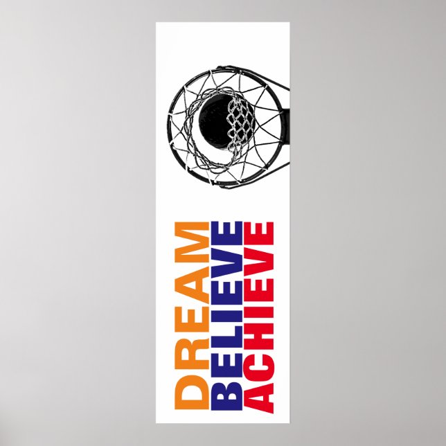 Dream Tro Achieve Basketball Pop Art Stil Poster (Framsidan)