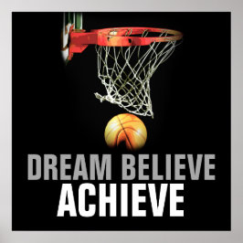 Dream Tro Achieve Basketball Quote Poster