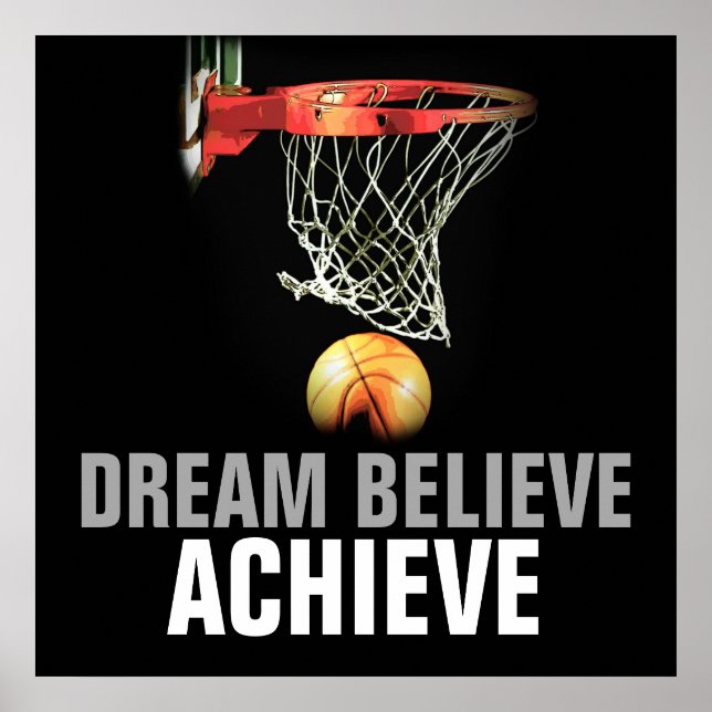 Dream Tro Achieve Basketball Quote Poster (Framsidan)