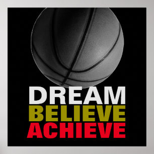 Dream Tro Achieve Basketball Quote Poster