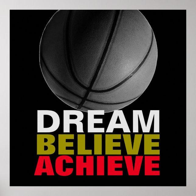 Dream Tro Achieve Basketball Quote Poster (Framsidan)