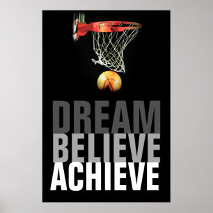 Dream Tro Achieve Basketball Quote Poster