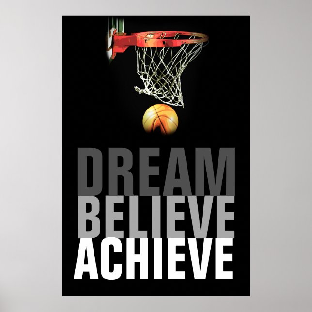 Dream Tro Achieve Basketball Quote Poster (Framsidan)