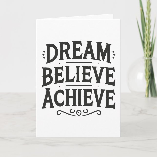 Dream Tro Achieve - Gym, Hustle, Success Kort (Framsida)