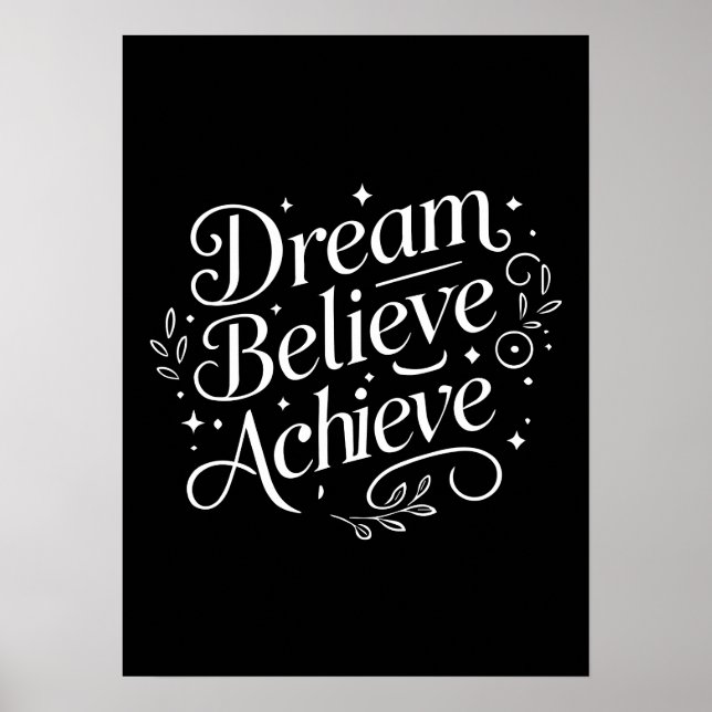 Dream Tro Achieve - Gym, Hustle, Success Poster (Framsidan)
