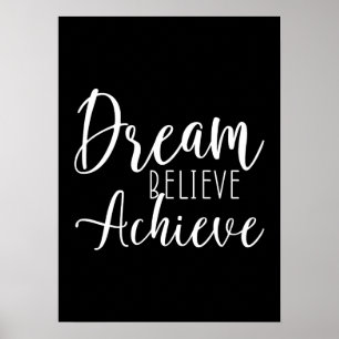 Dream, tro, Achieve - Gym, Hustle, Success Poster