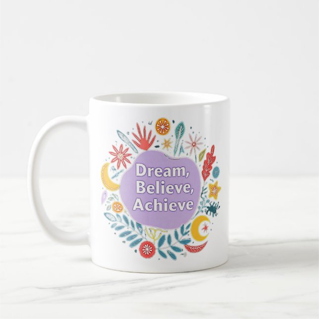 Dream, tro, Achieve Kaffemugg (Vänster)