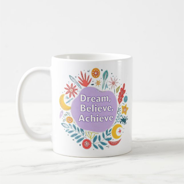 Dream, tro, Achieve Kaffemugg (Vänster)