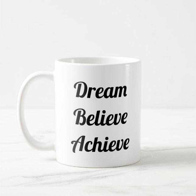 Dream Tro Achieve Life Quote Funny Jumbo Kaffemugg (Vänster)