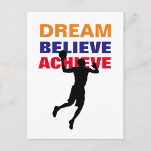 Dream Tro att Basketball Pop Art Vykort