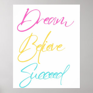 Dream Tro Framgångsrik typografi - inlägg Poster