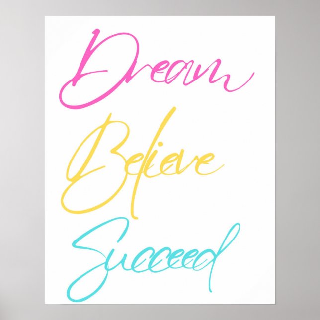 Dream Tro Framgångsrik typografi - inlägg Poster (Framsidan)