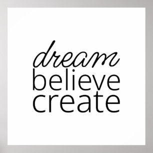 Dream, tro, Skapa, Inspire, Smile, Imagine Poster