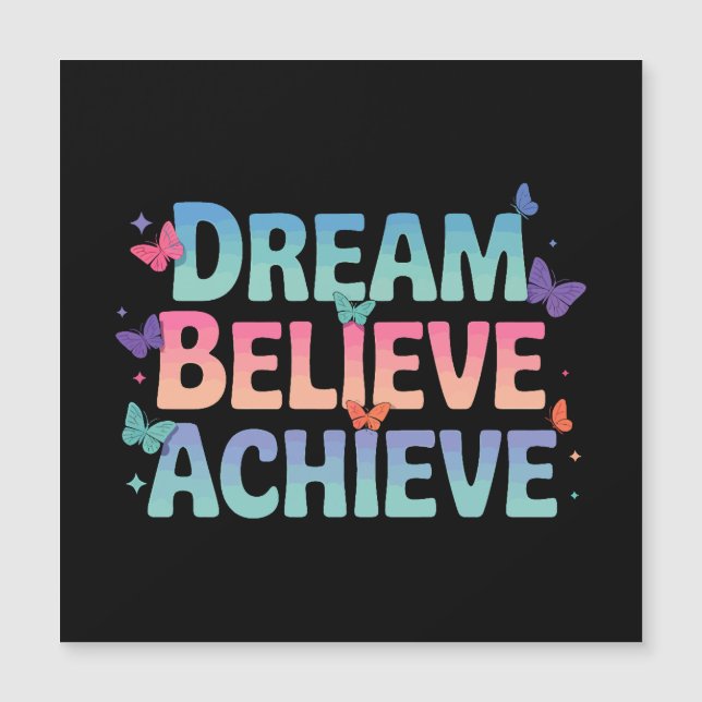 Dream, tro, uppnå - Motiv fjäril (Framsida)