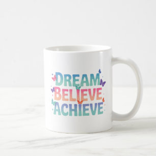 Dream, tro, uppnå - Motiv fjäril Kaffemugg