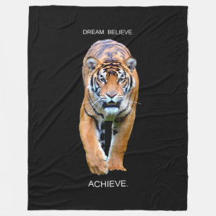Dream tror att tiger Motivational Quote kan uppnås Fleecefilt