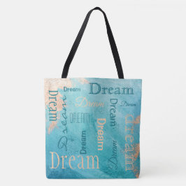 Dream Typography-skript Turcouise Watercolor Tygkasse