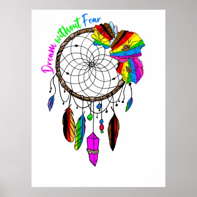 Dream utan rädsla - LGBTQ+ Dream Catcher Poster (Framsidan)