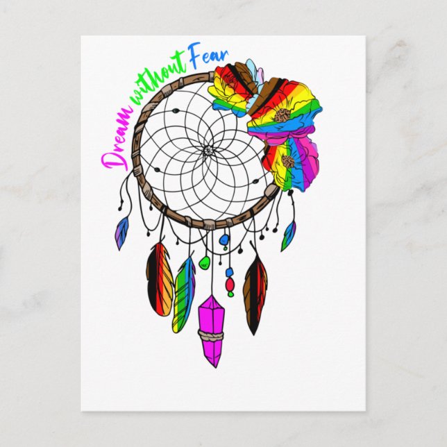 Dream utan rädsla - LGBTQ+ Dream Catcher Vykort (Framsida)