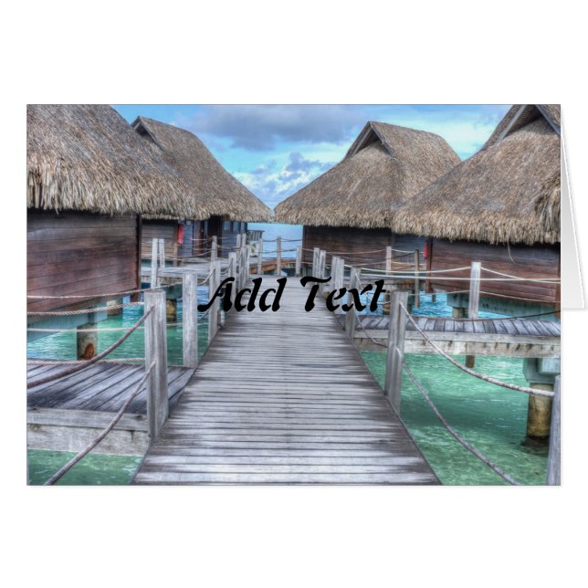 Dream Vacation Bora Bora Overwater Bungalows Hälsningskort (Framsidan Horizontal)