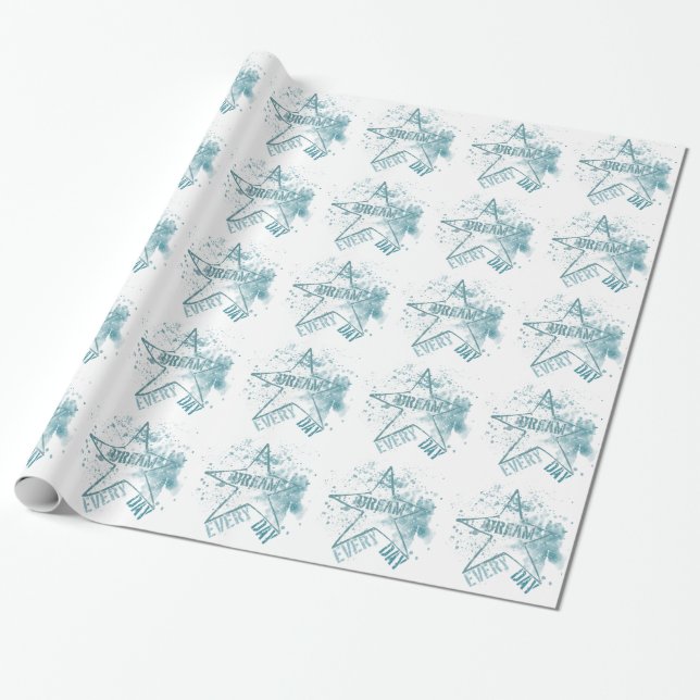 Dream varje dag Star Birthday Presentpapper (Utrullad)