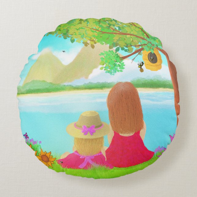 Dream View Round Pillow Rund Kudde (Framsidan)