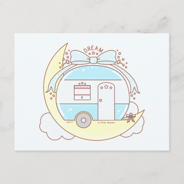 Dream Vintage Camper Trailer Vykort (Framsida)