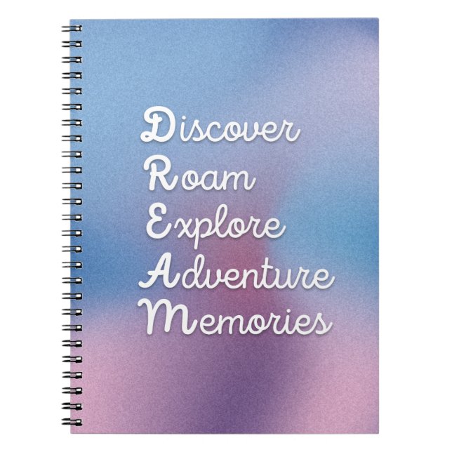 DREAM WallArt: Discove Roam Explor Adventur Memor Anteckningsbok (Framsidan)