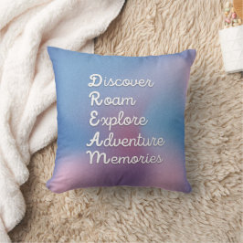 DREAM WallArt: Discove Roam Explor Adventur Memor Kudde