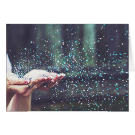 Dream Whimsical Party Gnistra Blowing Glitter Art Hälsningskort