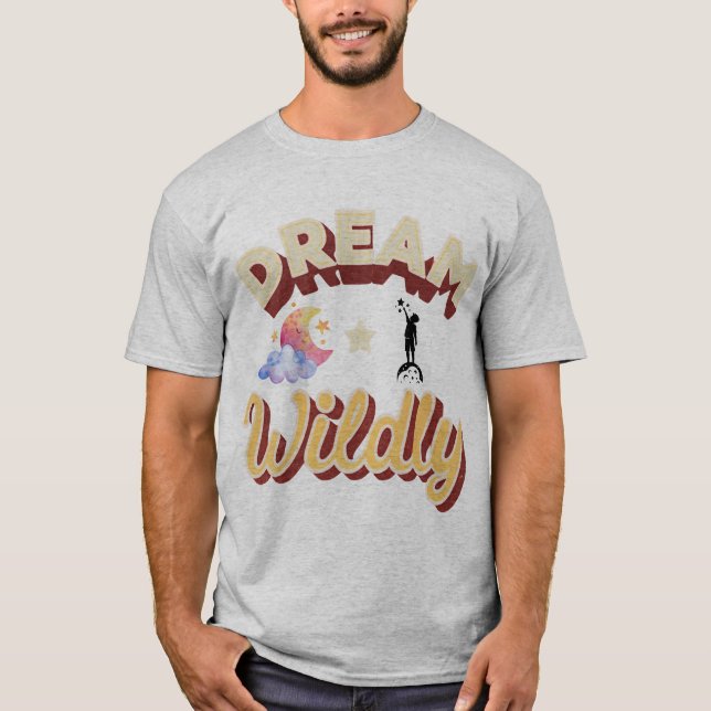 Dream Wilely Aesthetic Retro Måne & Stars t-shirt (Framsida)