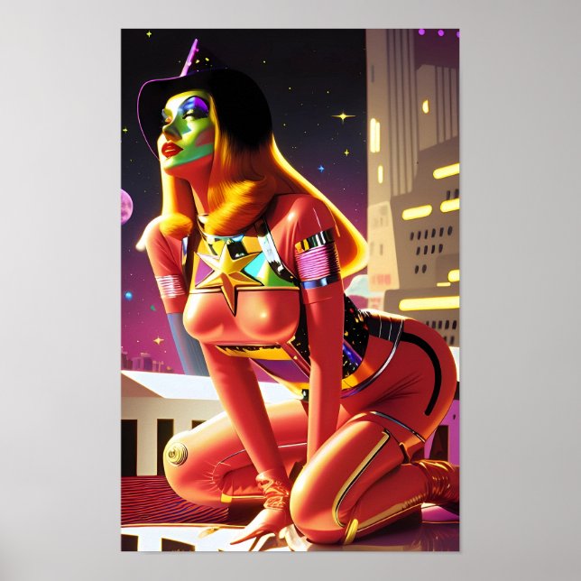 Dream Witch over Metropolis Ken Gage Sci-Fi Poster (Framsidan)