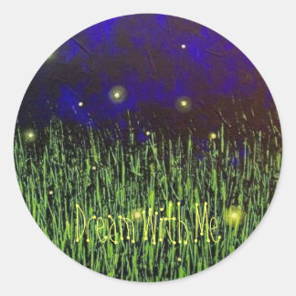 Dream With Me Sticker Runt Klistermärke