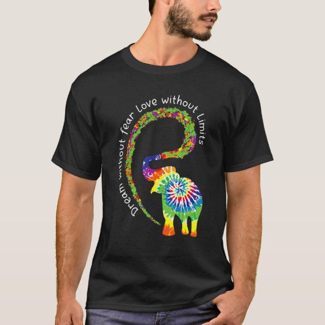 Dream without Fruear Kärlek Elephant Lgbt Pride Ti T Shirt (Framsida)