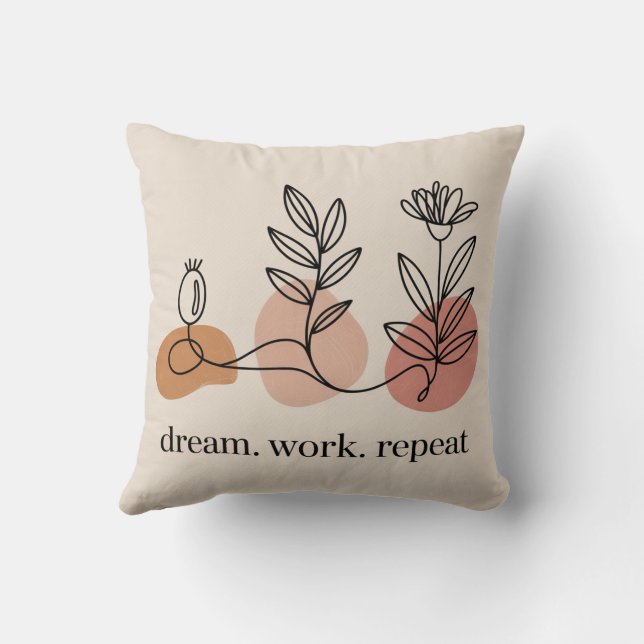 Dream. Work. Repeat Kudde (Baksida)