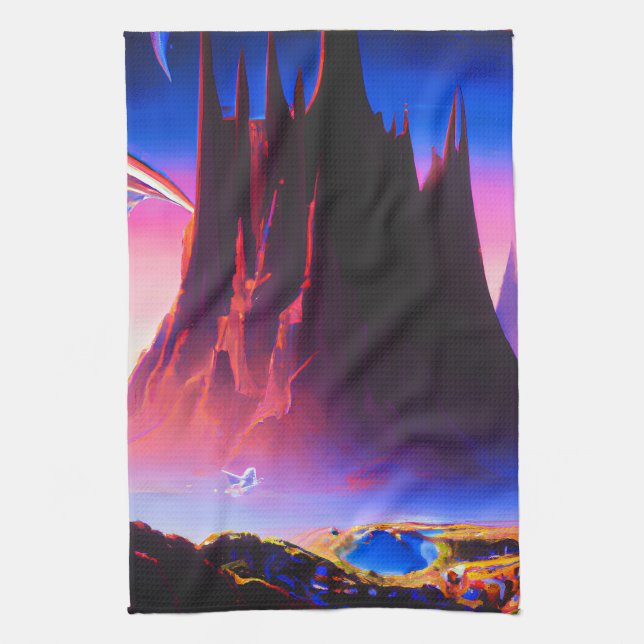 Dream World Oljemålning Kökshandduk (Vertikal)