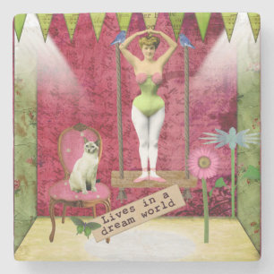 Dream World Vintage Funky Ballerina Altered Art Stenunderlägg