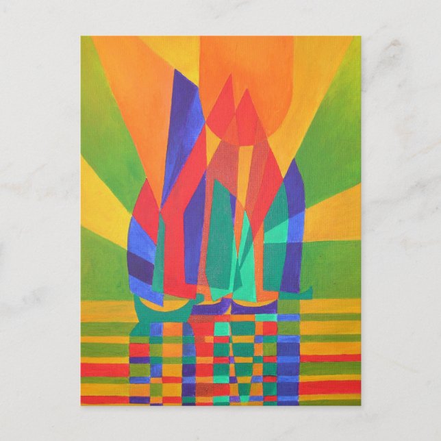 Dreamboat A Cubist Junk in Primary Färg Vykort (Framsida)