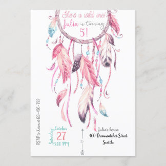 Dreamcatcher Birthday Invitation Inbjudningar