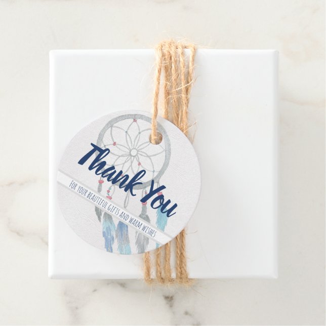 Dreamcatcher Boho Baby Shower Tack Gåvor Etiketter (På plats)