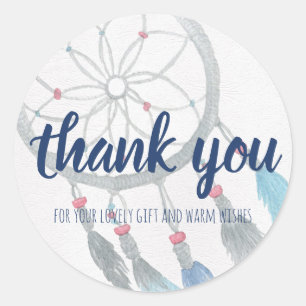 Dreamcatcher Boho Baby Shower Tack Runt Klistermärke