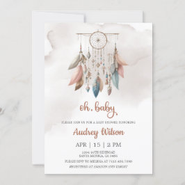 Dreamcatcher Boho Pastel Baby Shower-inbjudan Inbjudningar