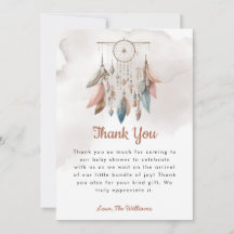 Dreamcatcher Boho Pastel Baby Visa tackkort