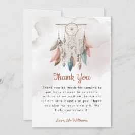 Dreamcatcher Boho Pastel Baby Visa tackkort Tack Kort