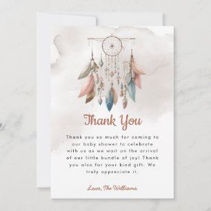 Dreamcatcher Boho Pastel Baby Visa tackkort Tack Kort