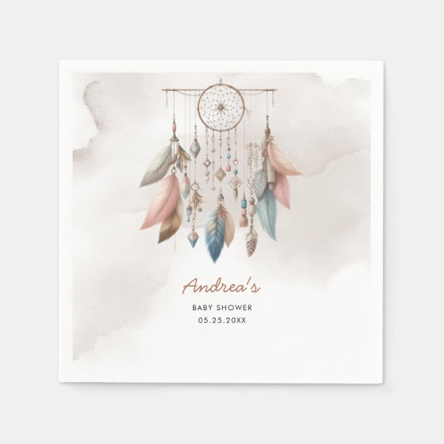 Dreamcatcher Boho Pastel Pappersservett (Framsidan)