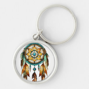 Dreamcatcher Charm Rund Silverfärgad Nyckelring